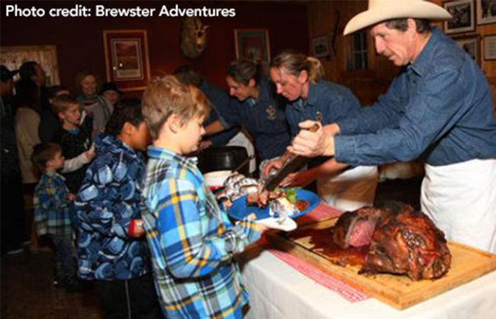 Brewster cowboys bbq and dance in Banff Canada