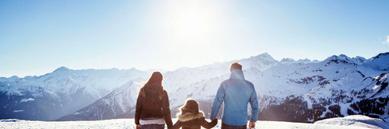 Family-Walk-Toward-The-Sunset