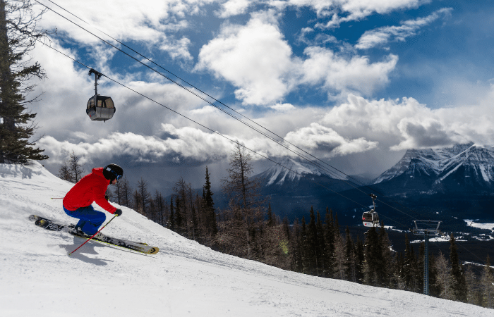 A skier at one of the highest ski resorts in North America