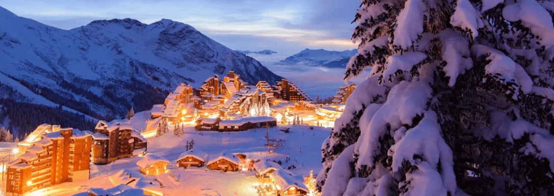 Morzine ski resort at night