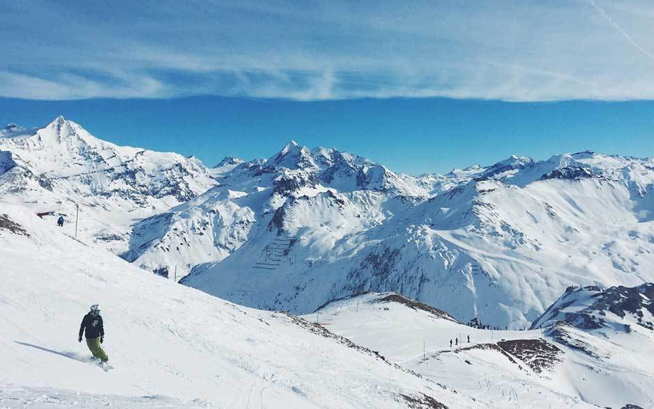 Snowboarding in Peisey-Vallandry