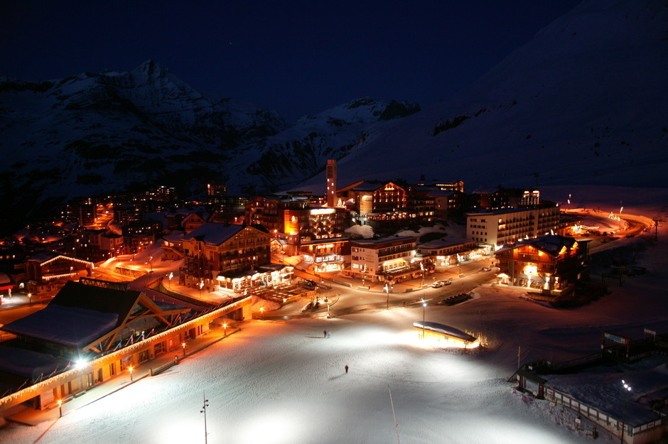 Tignes Village at Night