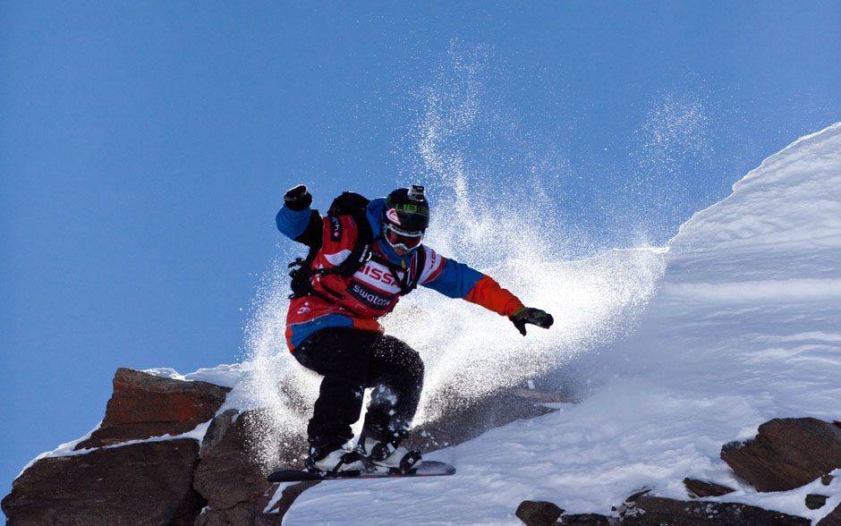 Snowboarding in Verbier