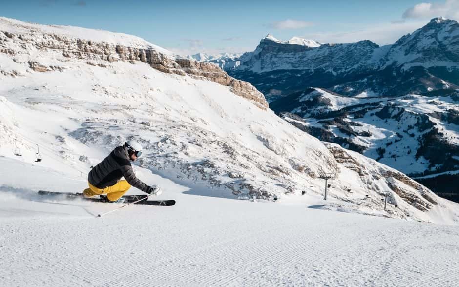 Skiing in Corvara