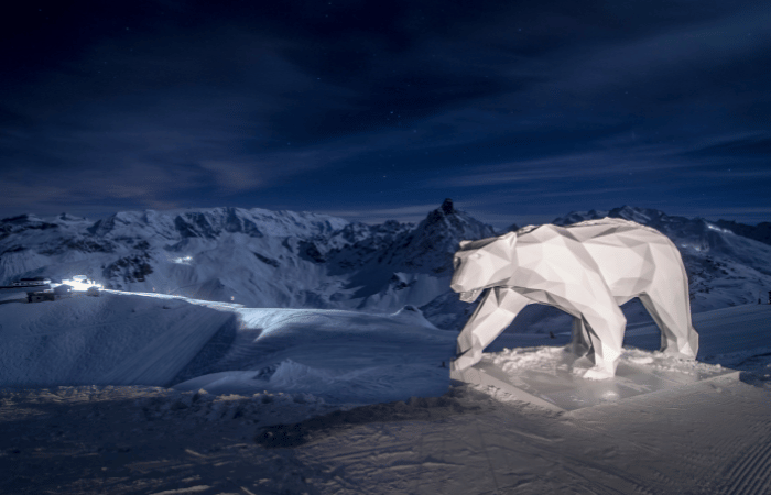 Courchevel ski area at night