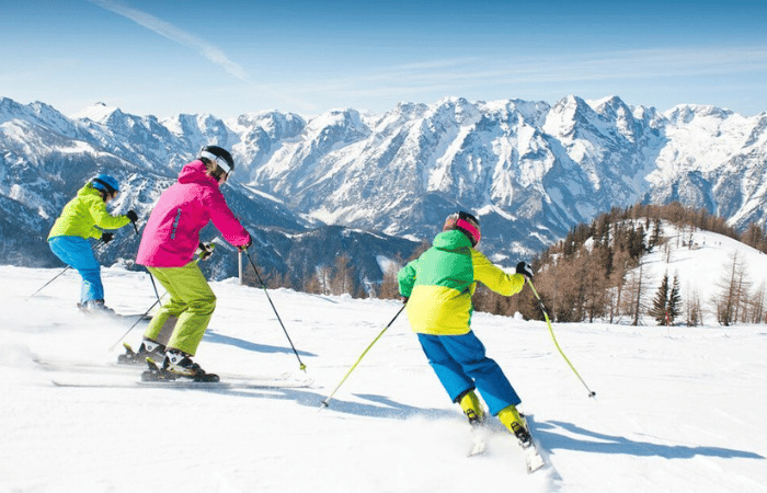 Teenage skiing